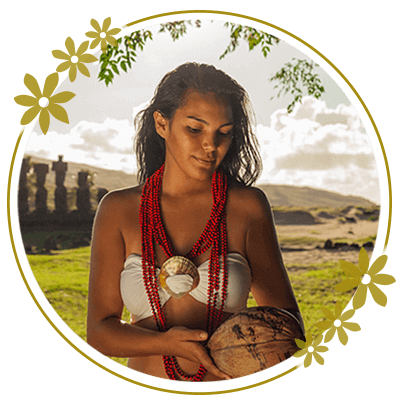 Modell mit Kokosnuss